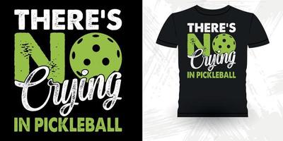 divertido jugador de pickleball deportes retro vintage pickleball diseño de camiseta vector