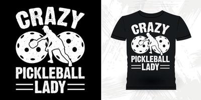 Funny Pickleball Player Sports Retro Vintage Pickleball T-shirt Design vector