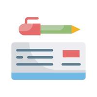Bank Check Vector Style illustration. Business and Finance Outline Icon.