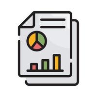 Financial Report Vector Style illustration. Business and Finance Filled Outline Icon.