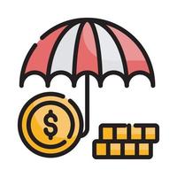 Insurance Vector Style illustration. Business and Finance Filled Outline Icon.