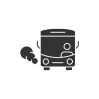 Bus icon in flat style. Coach vector illustration on white isolated background. Autobus vehicle business concept.