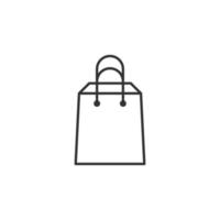 Shopping bag icon in flat style. Handbag sign vector illustration on white isolated background. Package business concept.