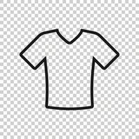 Tshirt icon in flat style. Casual clothes vector illustration on white isolated background. Polo wear business concept.