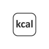 icono de kcal en estilo plano. Ilustración de vector de dieta sobre fondo blanco aislado. concepto de negocio de calorías.