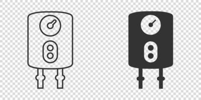 icono de caldera de gas en estilo plano. Ilustración de vector de calentador sobre fondo aislado. concepto de negocio de signo de ebullición.