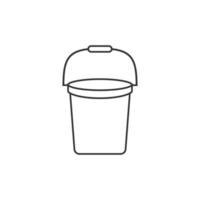 Bucket icon in flat style. Garbage pot vector illustration on white isolated background. Pail business concept.