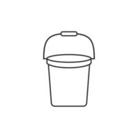 Bucket icon in flat style. Garbage pot vector illustration on white isolated background. Pail business concept.