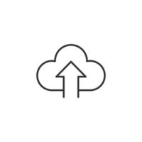 Digital service icon in flat style. Network cloud vector illustration on white isolated background. Computer technology business concept.