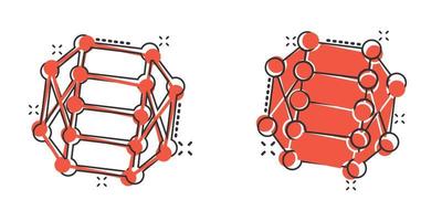 icono de molécula de adn en estilo cómico. ilustración de vector de dibujos animados de átomo sobre fondo blanco aislado. Concepto de negocio de signo de efecto de salpicadura de espiral molecular.