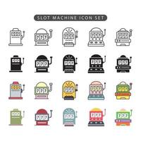 Slot machine icon set design templates vector