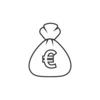 icono de bolsa de dinero en estilo plano. Ilustración de vector de bolsa de dinero sobre fondo aislado. concepto de negocio de signo de saco de monedas.