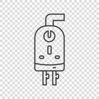 Gas boiler icon in flat style. Heater vector illustration on isolated background. Boiling sign business concept.