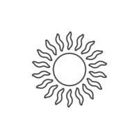 Sun icon in flat style. Sunlight sign vector illustration on white isolated background. Daylight business concept.