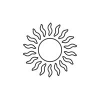 Sun icon in flat style. Sunlight sign vector illustration on white isolated background. Daylight business concept.