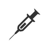 Syringe icon in flat style. Inject needle vector illustration on white isolated background. Drug dose business concept.