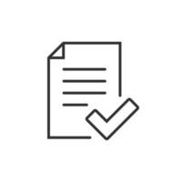 Approved document icon in flat style. Authorize vector illustration on white isolated background. Agreement check mark business concept.