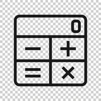 Calculator icon in flat style. Calculate vector illustration on white isolated background. Calculation business concept.