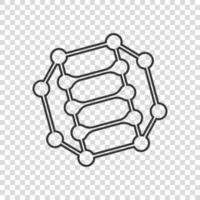 Science icon in flat style. Dna cell vector illustration on white isolated background. Molecule evolution business concept.