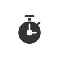 Clock icon in flat style. Watch vector illustration on white isolated background. Timer business concept.