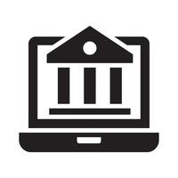 E banking Vector Style illustration. Business and Finance Solid Icon.