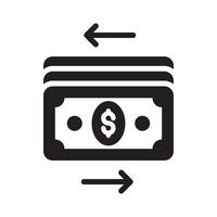 Cash flow Vector Style illustration. Business and Finance Filled Solid Icon.