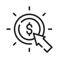 Pay Per click  Vector Style illustration. Business and Finance Outline Icon.