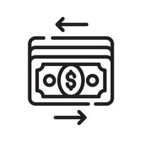 Cash flow Vector Style illustration. Business and Finance Filled Outline Icon.