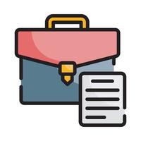 Portfolio Vector Style illustration. Business and Finance Filled Outline Icon.