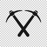 Axe icon in flat style. Lumberjack vector illustration on white isolated background. Blade business concept.