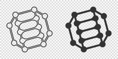 icono de ciencia en estilo plano. Ilustración de vector de células de ADN sobre fondo blanco aislado. concepto de negocio de evolución de moléculas.