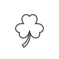 Three leaf clover icon in flat style. St Patricks Day vector illustration on white isolated background. Flower shape business concept.