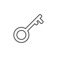 Key icon in flat style. Password vector illustration on white isolated background. Access business concept.