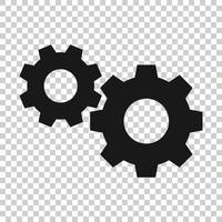 Gear vector icon in flat style. Cog wheel illustration on white isolated background. Gearwheel cogwheel business concept.