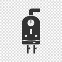 Gas boiler icon in flat style. Heater vector illustration on isolated background. Boiling sign business concept.