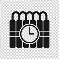 Bomb icon in flat style. Dynamite vector illustration on white isolated background. C4 tnt business concept.