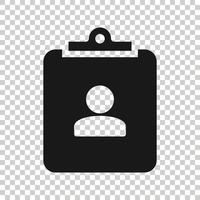 Id card icon in flat style. Identity tag vector illustration on white isolated background. Driver licence business concept.