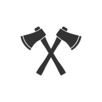 Axe icon in flat style. Lumberjack vector illustration on white isolated background. Blade business concept.