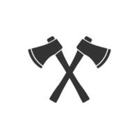 Axe icon in flat style. Lumberjack vector illustration on white isolated background. Blade business concept.