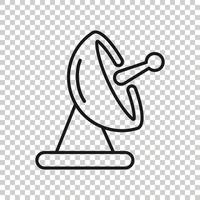 icono de torre de antena satelital en estilo plano. Ilustración de vector de difusión sobre fondo blanco aislado. concepto de negocio de radar.