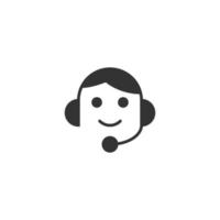 Helpdesk icon in flat style. Headphone vector illustration on white isolated background. Chat operator business concept.