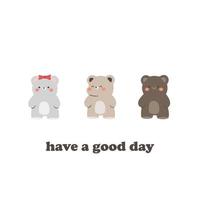 cute bear cartoon background wallpaper vector