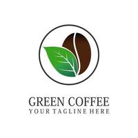 Green leaf and coffee bean image graphic icon logo design abstract concept vector stock. Can be used as a symbol related to nature or drink.