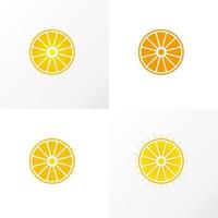 cítricos o imagen naranja icono gráfico diseño de logotipo concepto abstracto vector stock. se puede utilizar como un símbolo asociado con fresco