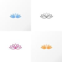 Lotus flower in feminine shape image graphic icon logo design abstract concept vector stock. Can be used as a symbol related to nature or ornament