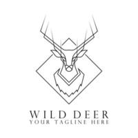 deer head design with amazing line out sharp horn image graphic icon logo design abstract concept vector stock. Can be used as a symbol related to animal.