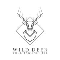 deer head design with amazing line out sharp horn image graphic icon logo design abstract concept vector stock. Can be used as a symbol related to animal.