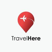 Simple symbol of location or place and aircraft Image graphic icon logo design abstract concept vector stock. Can be used as symbol related to travel or vacation.