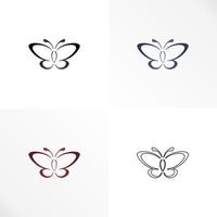 mariposa simple y única en línea arte forma imagen gráfico icono logotipo diseño abstracto concepto vector stock. se puede utilizar como símbolo relacionado con el animal