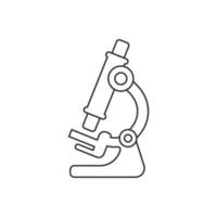 icono de microscopio en estilo plano. Ilustración de vector de lupa de laboratorio sobre fondo aislado. concepto de negocio de signo de instrumento de biología.